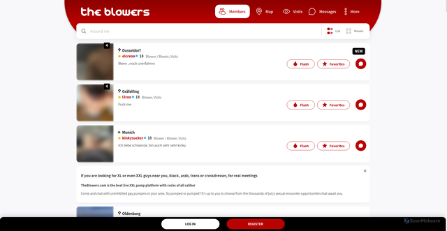 Security scan screenshot of https://theblowers.com