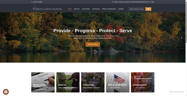 Security scan screenshot of https://warrencountyil.gov/