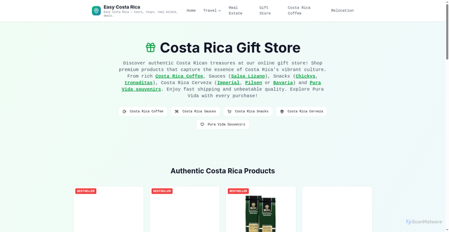 Security scan screenshot of http://marketplacecostarica.com/