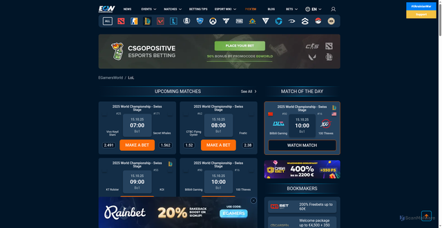 Security scan screenshot of https://egamersworld.com/lol