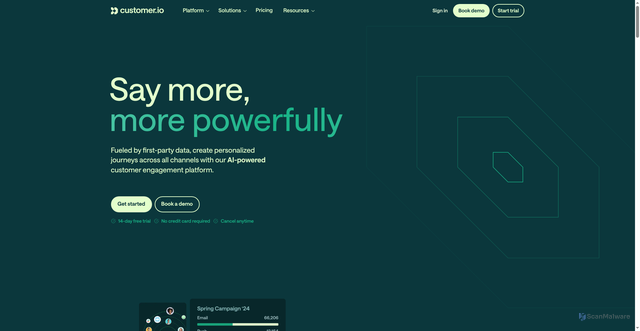 Security scan screenshot of https://customer.io/