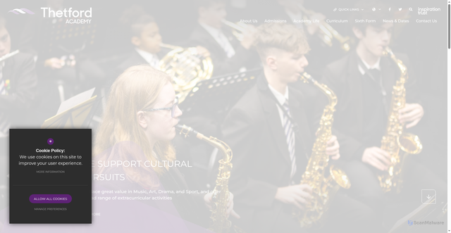 Security scan screenshot of https://www.thethetfordacademy.org/