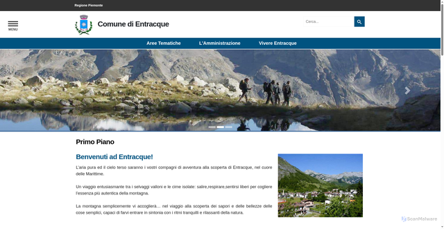 Security scan screenshot of https://www.comune.entracque.cn.it/
