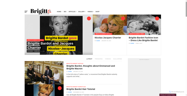 Security scan screenshot of https://www.bardotbrigitte.com/