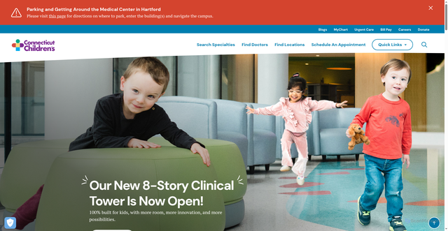 Security scan screenshot of https://connecticutchildrens.org