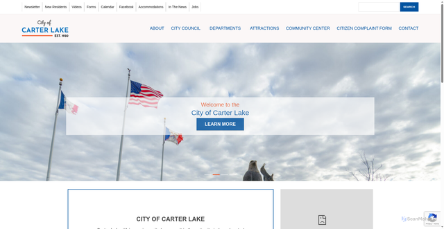 Security scan screenshot of https://cityofcarterlake.com/