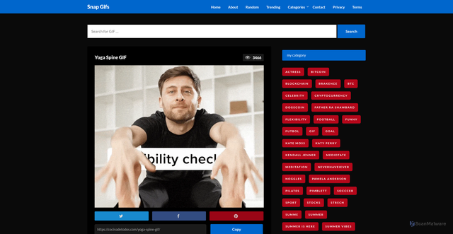 Security scan screenshot of https://cocinadetodos.com/yoga-spine-gif/