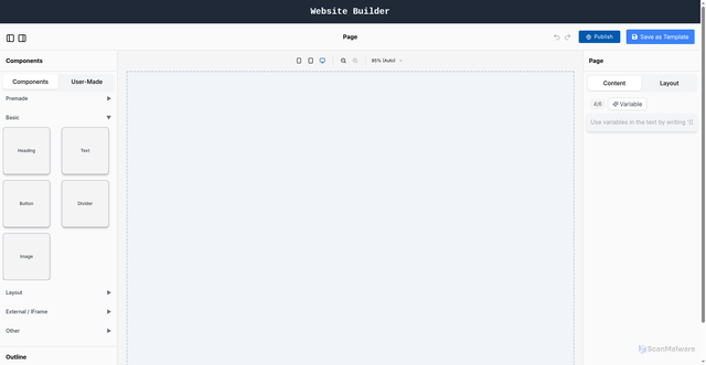 Security scan screenshot of https://website-builder-427.pages.dev/