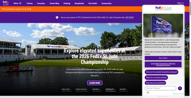 Security scan screenshot of https://www.fedexchampionship.com/