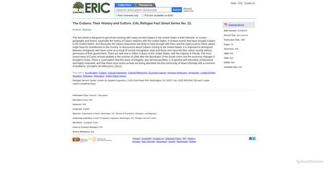 Security scan screenshot of eric.ed.gov