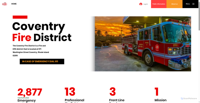 Security scan screenshot of https://www.coventryfdri.gov/