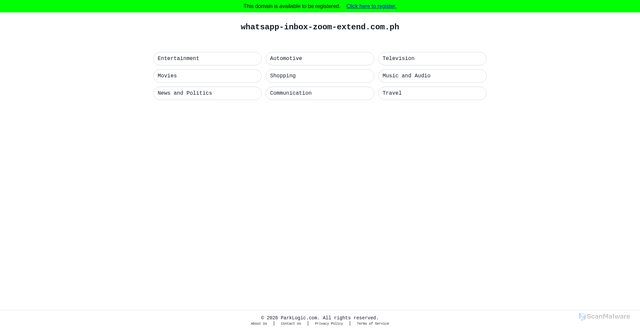 Security scan screenshot of http://whatsapp-inbox-zoom-extend.com.ph/