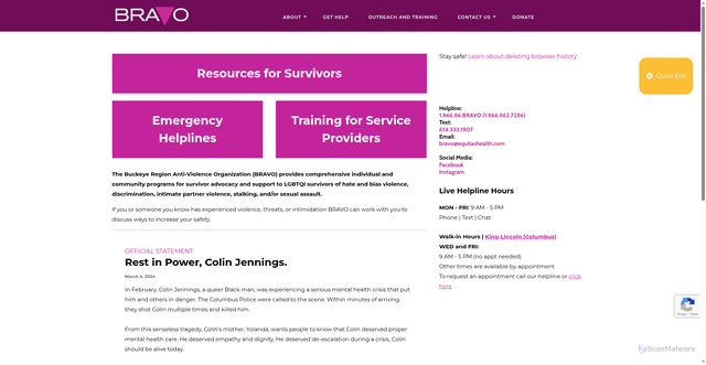 Security scan screenshot of https://bravo.equitashealth.org/