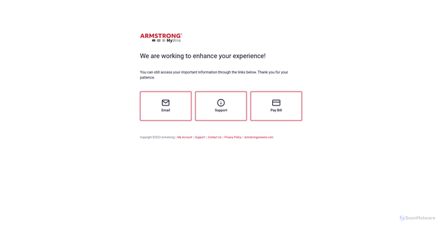 Security scan screenshot of https://armstrongmywire.com