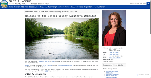 Security scan screenshot of https://senecacountyauditoroh.gov/