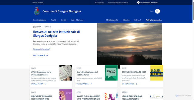 Security scan screenshot of https://www.comune.siurgusdonigala.su.it/