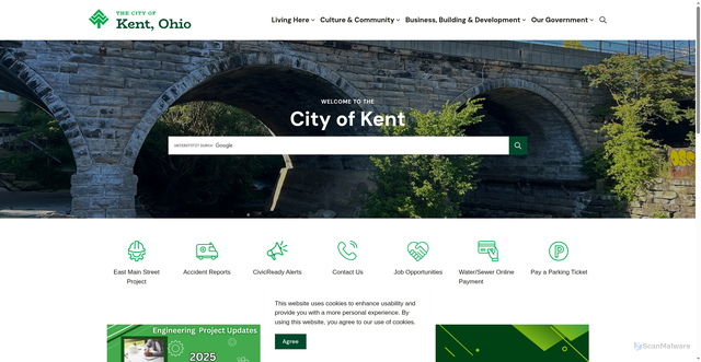 Security scan screenshot of https://www.kentohio.gov/