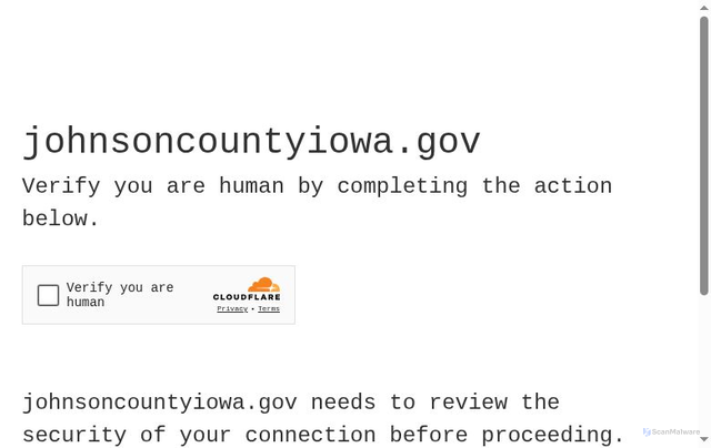 Security scan screenshot of https://johnsoncountyiowa.gov/