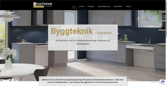 Security scan screenshot of https://byggteknikikolmarden.se