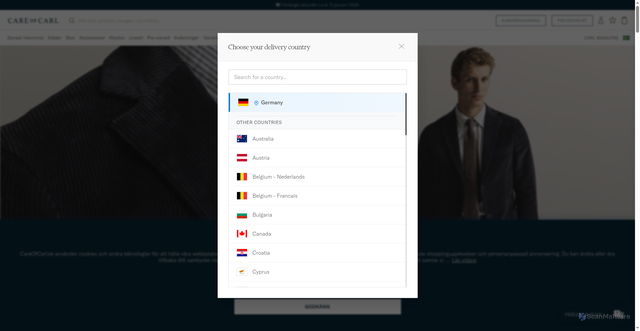 Security scan screenshot of https://www.careofcarl.se/