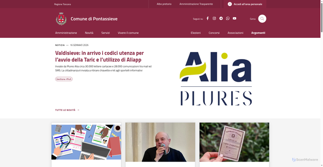 Security scan screenshot of https://www.comune.pontassieve.fi.it/