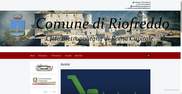 Security scan screenshot of https://www.comunediriofreddo.it/