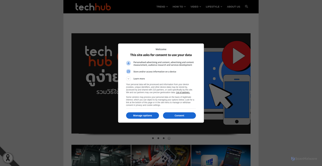 Security scan screenshot of https://techhub.in.th