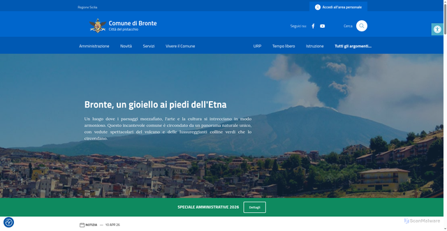 Security scan screenshot of https://www.comune.bronte.ct.it/