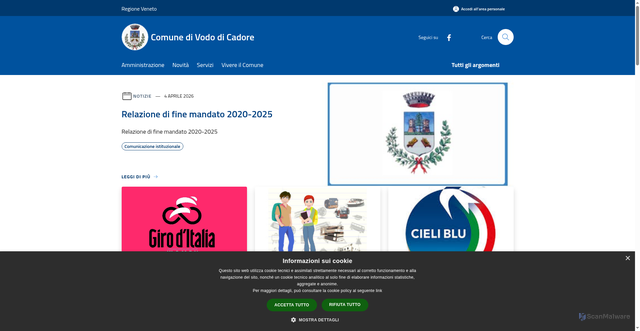 Security scan screenshot of https://www.comune.vodo.bl.it
