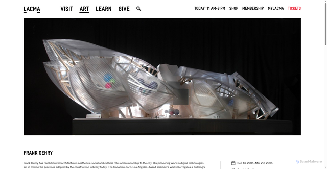 Security scan screenshot of https://www.lacma.org/gehry