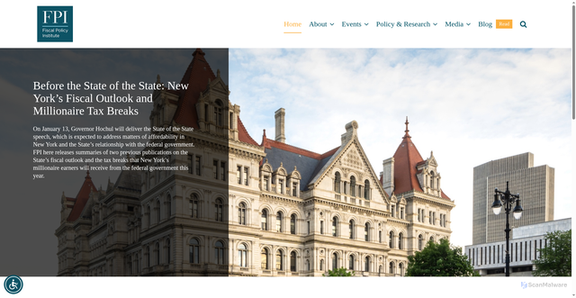 Security scan screenshot of http://fiscalpolicy.org/