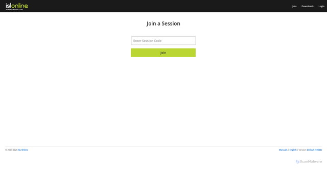 Security scan screenshot of https://server308.islonline.net