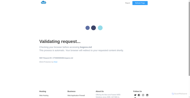 Security scan screenshot of https://bogoss.md/