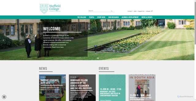 Security scan screenshot of http://www.nuffield.ox.ac.uk