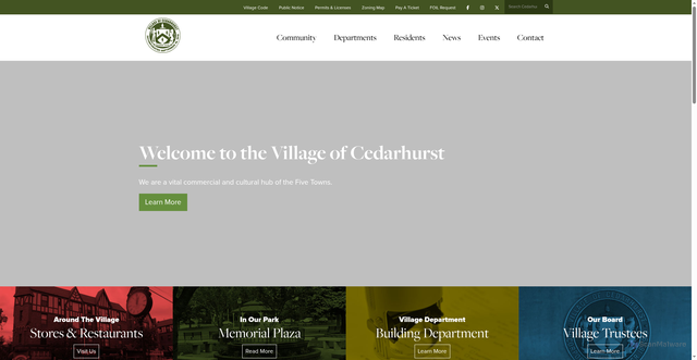 Security scan screenshot of https://www.cedarhurst.gov/