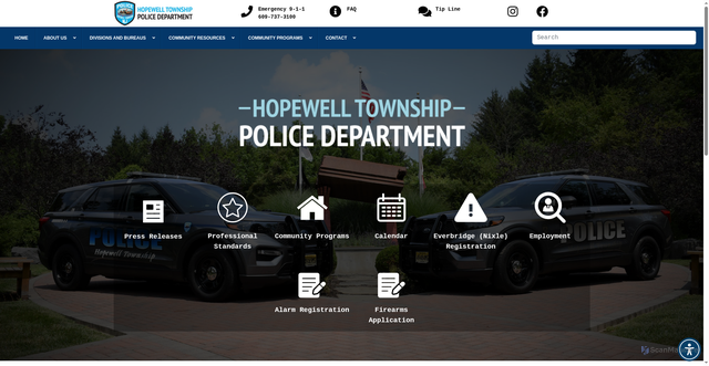 Security scan screenshot of https://hopewellpolicenj.gov/
