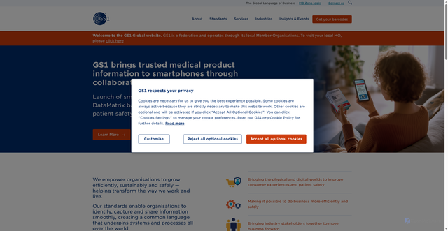 Security scan screenshot of https://www.gs1.org