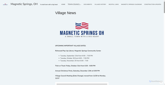 Security scan screenshot of https://magneticspringsoh.gov/