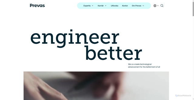 Security scan screenshot of https://www.prevas.se/
