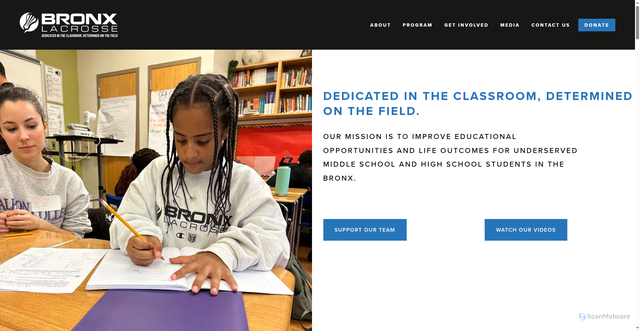 Security scan screenshot of https://bronxlacrosse.org/