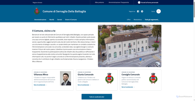 Security scan screenshot of https://www.comune.sernaglia.tv.it