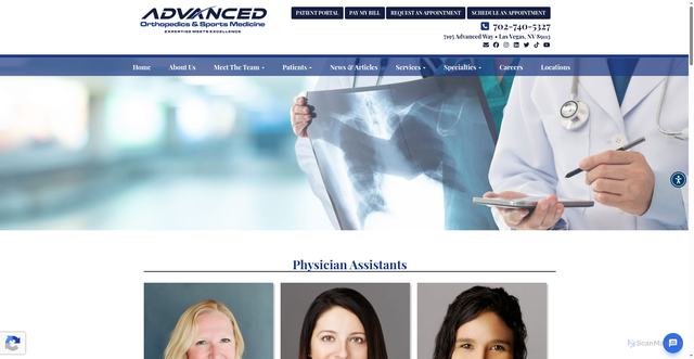 Security scan screenshot of https://www.aosmlv.com/physician-assistants/