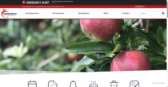 Security scan screenshot of https://londonderrynh.gov/