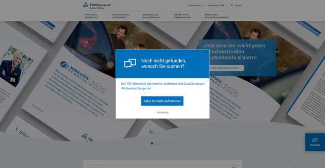 Security scan screenshot of https://www.tuv.com/germany/de/