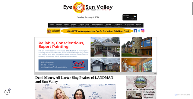 Security scan screenshot of https://eyeonsunvalley.com/Story_Reader/13543/Demi-Moore,-Ali-Larter-Sing-Praises-of-LANDMAN-and-Sun-Valley/