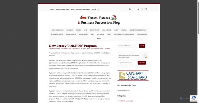 Security scan screenshot of https://capehartestatesblog.com/new-jersey-anchor-program/