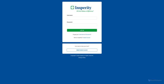 Security scan screenshot of https://portal.insperity.com