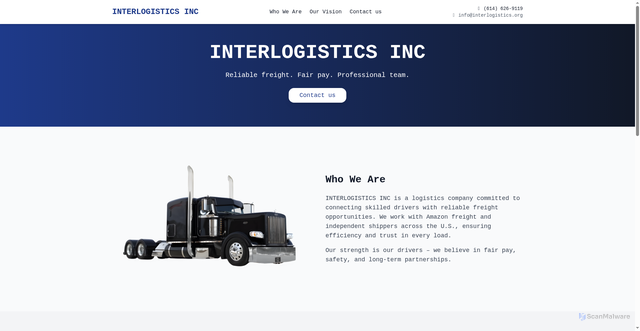 Security scan screenshot of http://interlogistics.org/