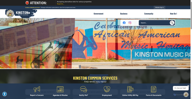 Security scan screenshot of https://kinstonnc.gov/