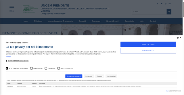 Security scan screenshot of https://uncem.piemonte.it/